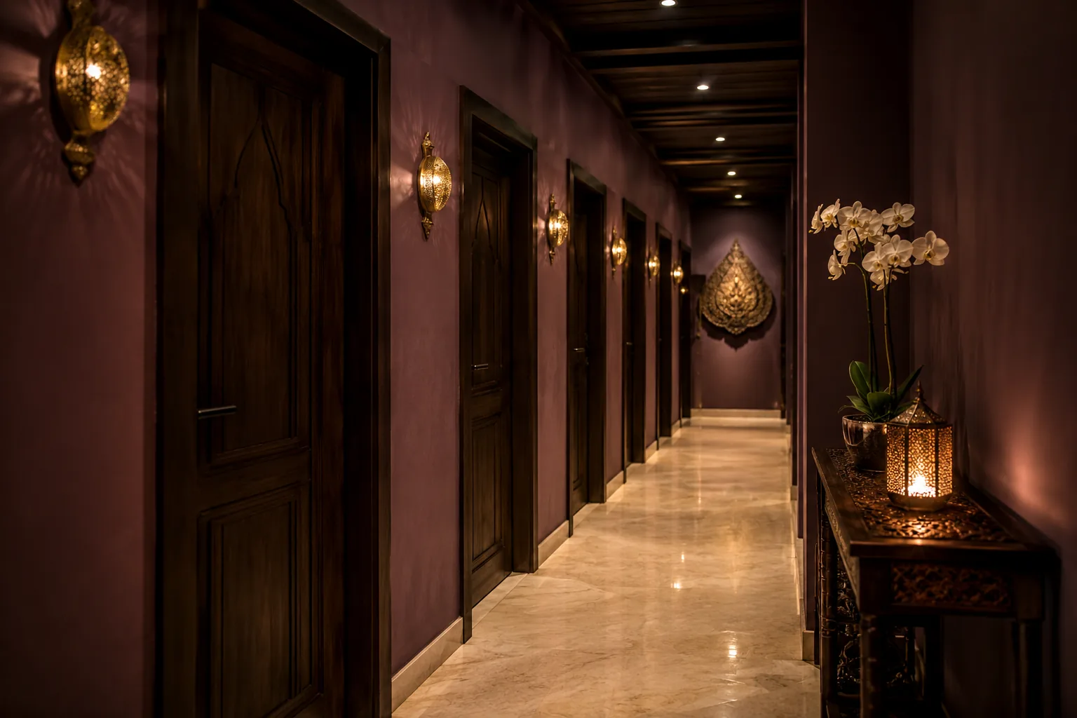 Masaj odalarının koridoru — Lila Spa, Gaziosmanpaşa misafirlerine hizmet veren salon